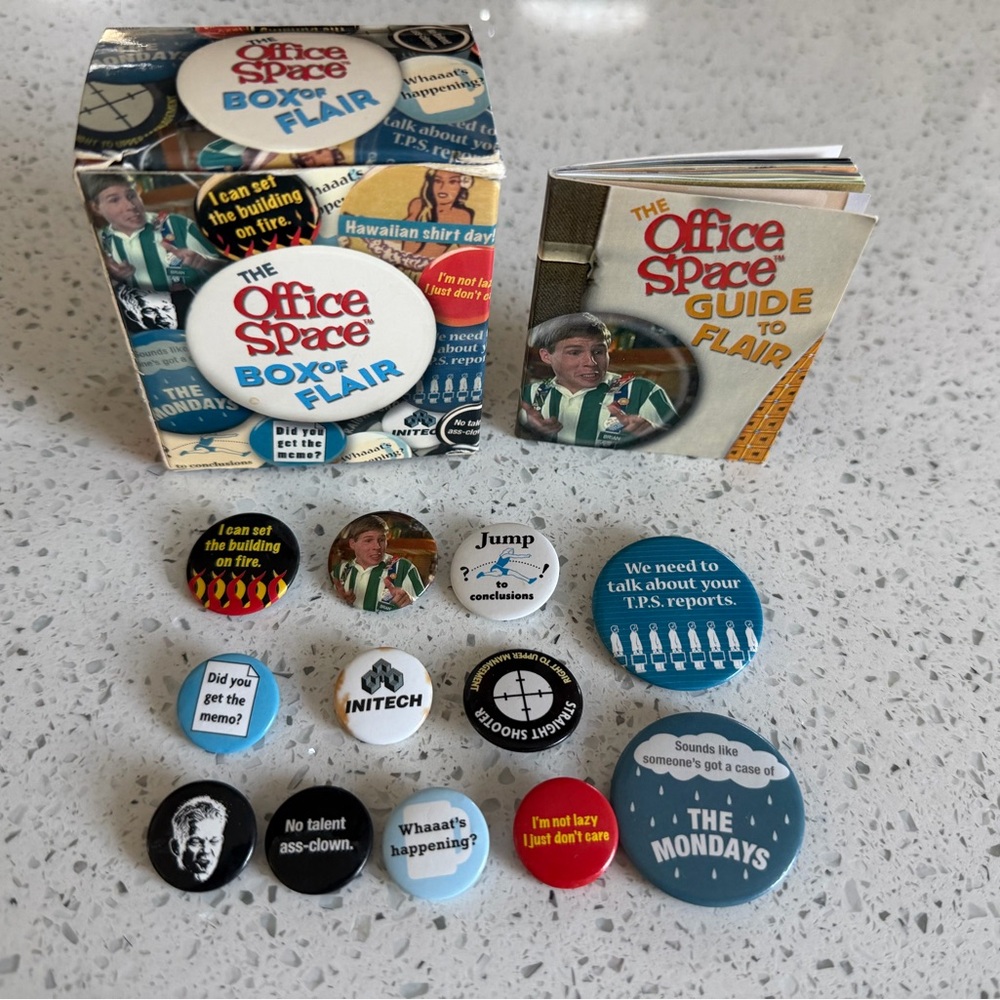 The Office Space Box o' Flair Button Set - Multi Colored